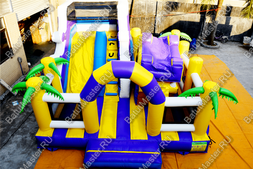 Коммерческий батут "Белый клык" с немеханизированной головой, размер 6*5*4 м