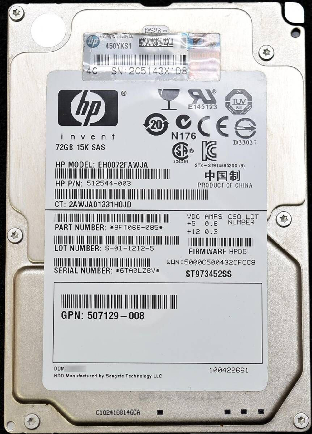 Серверный жесткий диск HP EH0072FAWJA 72Gb SAS 2,5" HDD