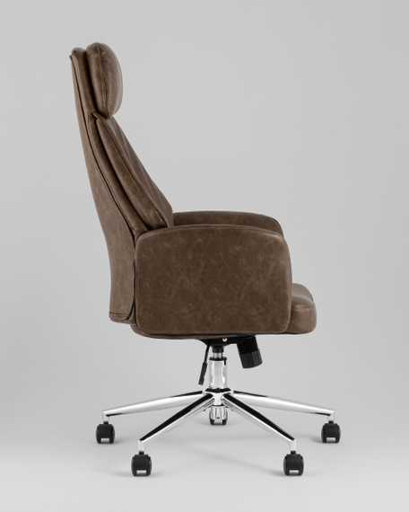 Кресло офисное TopChairs Neoma коричневый экокожа