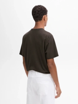 Massimo Dutti Футболка из смесового хлопка, угольный