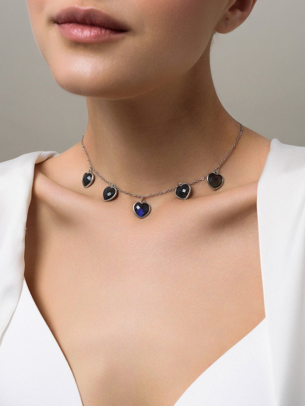 Чокер "Amour" с лабрадором Silver