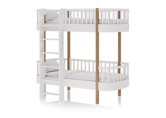 Кровать двухъярусная Classic фронтальная лестница (белый)