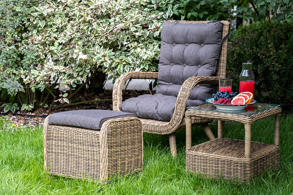 "Толедо" пуф плетеный, цвет соломенный