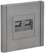 FORTE&PIANO Розетка компьютерная двойная RJ45 кат.5E FP533 сталь IEK