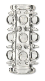 Прозрачная насадка на пенис с шипами и шишечками (Цвет: прозрачный)