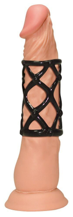 Чёрная насадка-сетка на пенис Orgasmus Wunder (Цвет: черный)