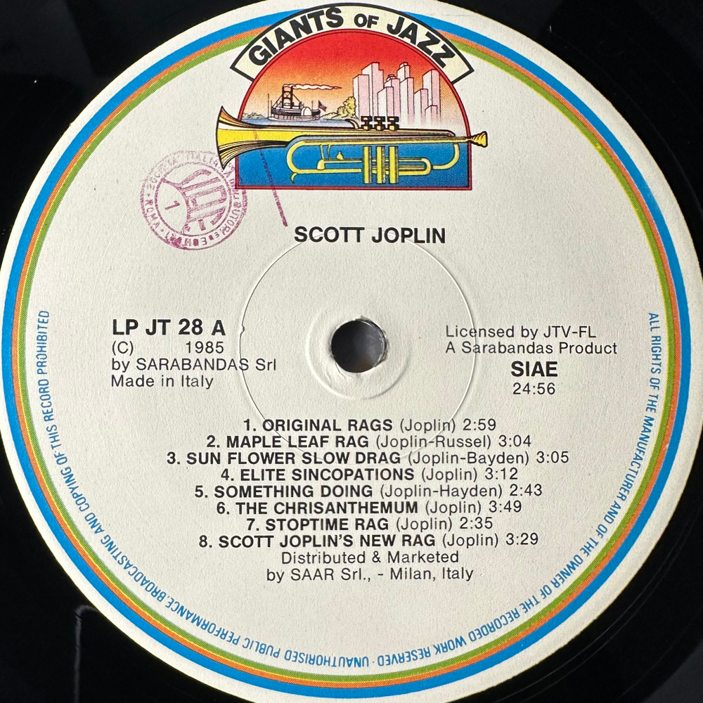 Scott Joplin ‎– King Of Ragtime (Италия 1985г.)