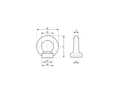 ЗУБР DIN 582, М20, 4 шт, кованая рым-гайка, Профессионал (4-304325-20)