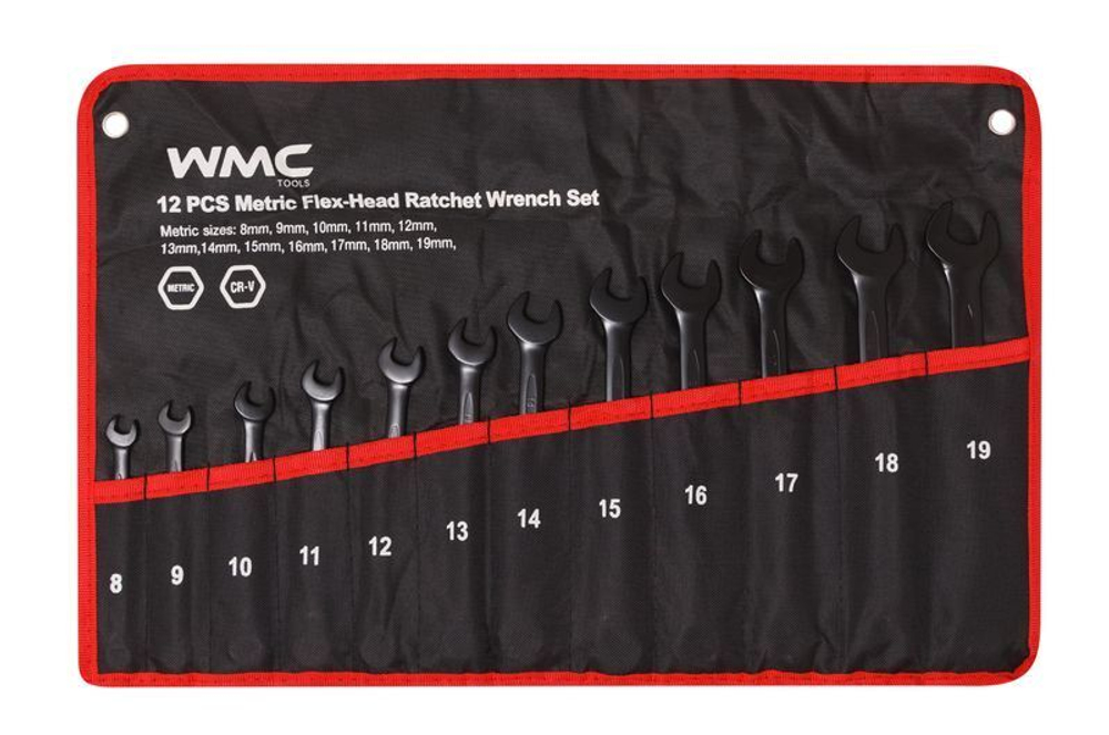 Набор ключей комбинированных 12пр.(8-19мм)на полотне WMC TOOLS WMC-3012WMC