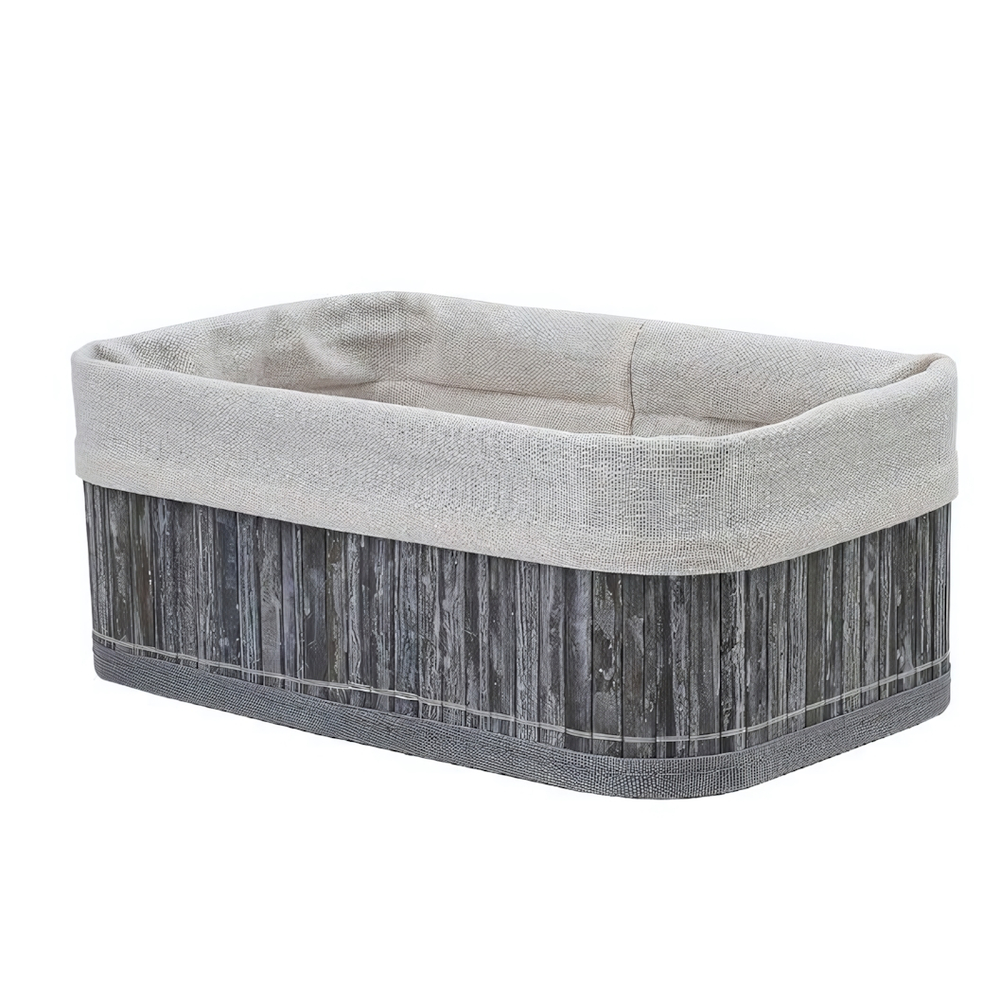 Корзина стеллажная "Бамбук", Д260 Ш160 В100, пепельный, белый
