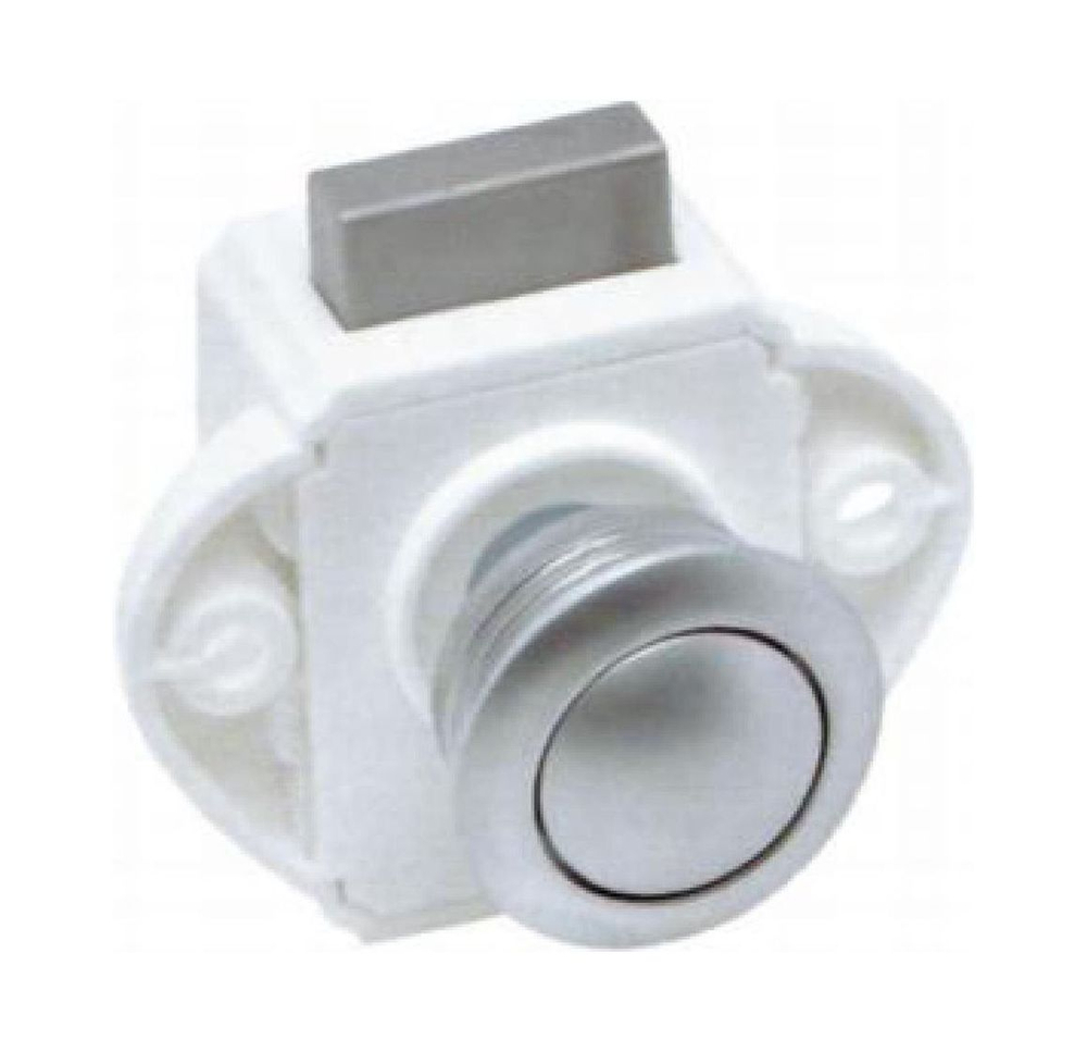 Замок дверной врезной, жемчуженый хром, белый корпус, D20мм