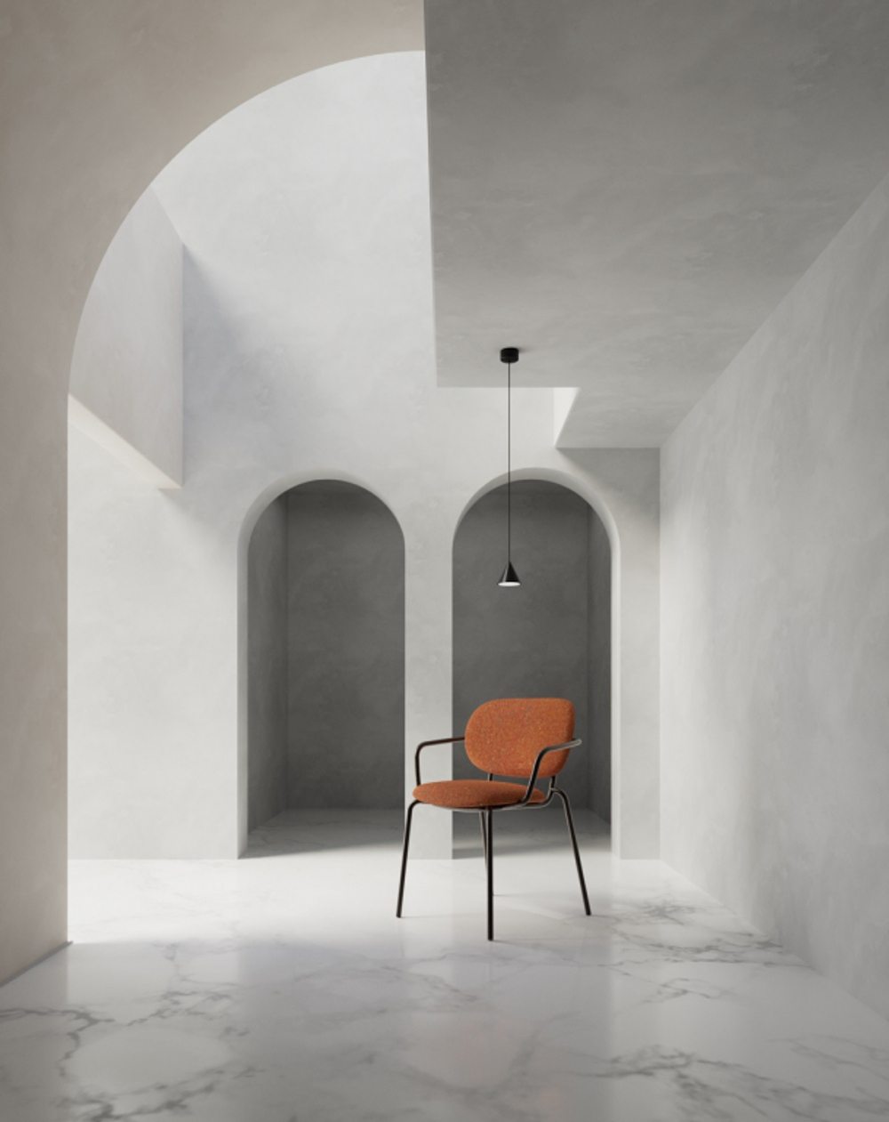 Кресло металлическое c обивкой Scab Design Si-Si Bold, бронзовый, оранжевый