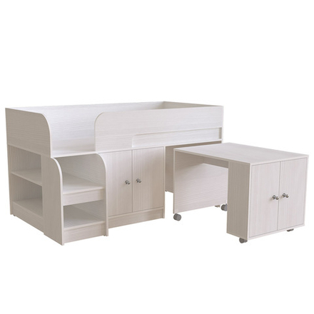 Кровать-чердак КарИВи Астра 9, 8 Белое Дерево Белое Дерево