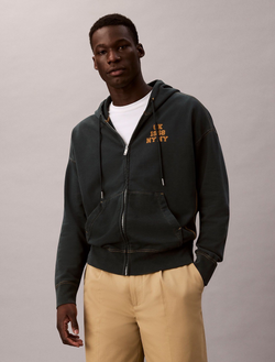 Худи на молнии Calvin Klein Terry Varsity Logo Nurture Navy