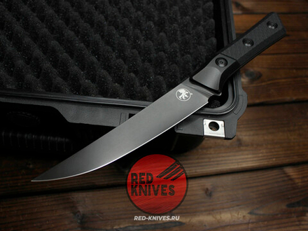 Кухонный нож Microtech Boning кастом - клинок DLC, больстеры титан, рук. G10