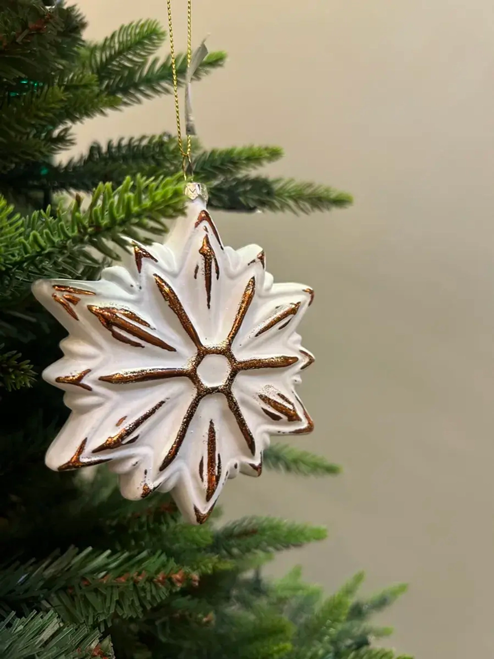 Елочная игрушка Снежинка пряничная №1,10,5 см, стекло