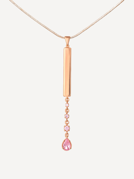 Подвес из серебра со вставками из розовых фианитов