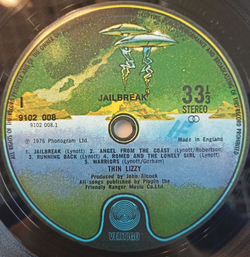 Винтажная виниловая пластинка Thin Lizzy Jailbreak (UK 1976)