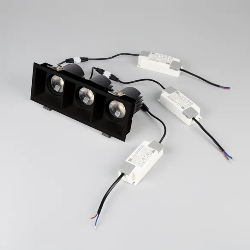 Светильник MS-FLOW-BUILT-S230x85-3x6W Warm3000 (BK, 15 deg, 230V) (Arlight, IP20 Металл, 5 лет) 061271