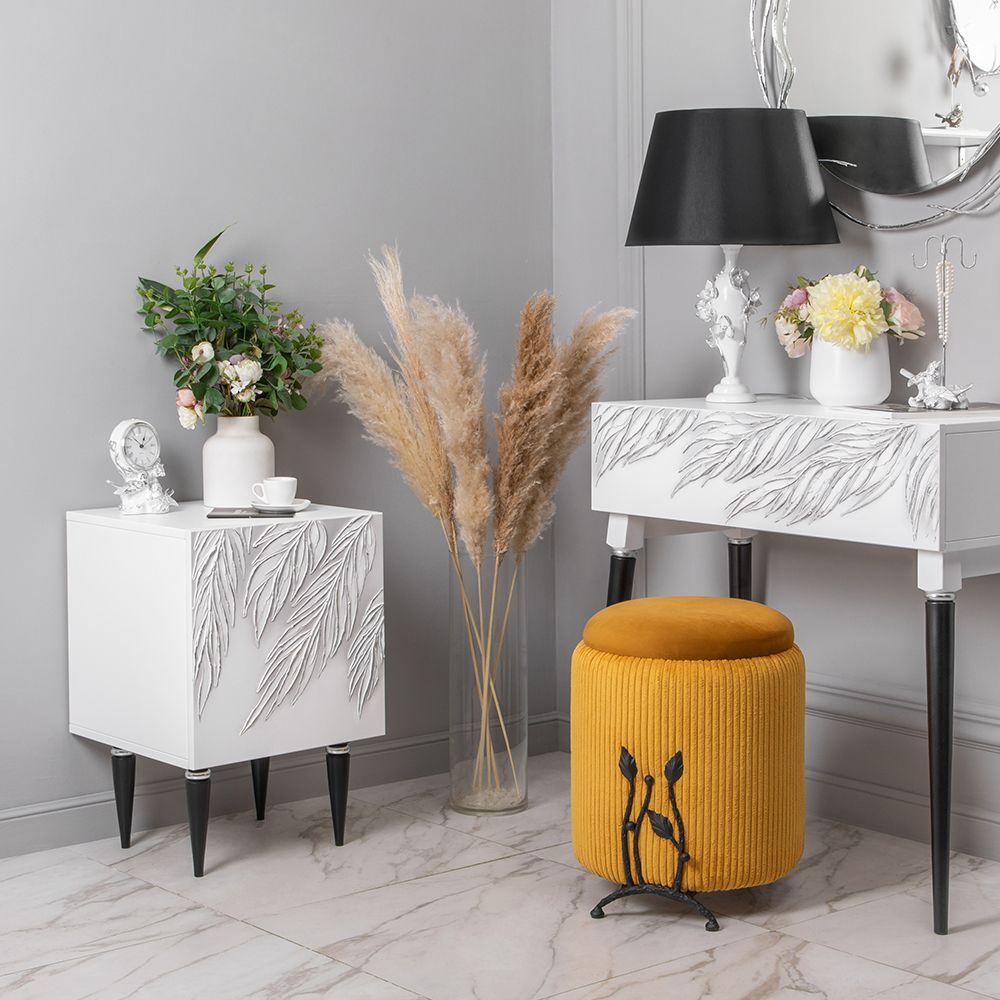 Тумба прикроватная Тропик Классика Айс Найт Сильвер правая