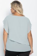 Блуза Магнолия (серо-голубая) Б11052 LT Collection