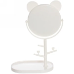 Зеркало настольное одностороннее на подставке «High Tech - LAKI», цвет белый, h-32см d-15см