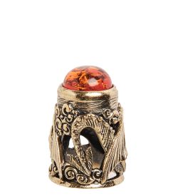 AM-1901 Наперсток «Наперсток Дракон» (латунь, янтарь)