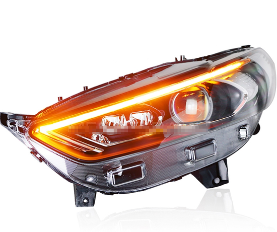 Передние фары Форд Мондео 5 2013-2019 V8 type [Комплект Л+П; яркие ходовые огни; светодиодный поворотник; FULL LED]