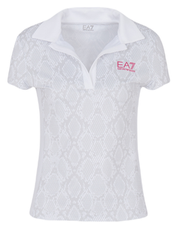Женское поло EA7 Woman Jersey Polo Shirt - white python