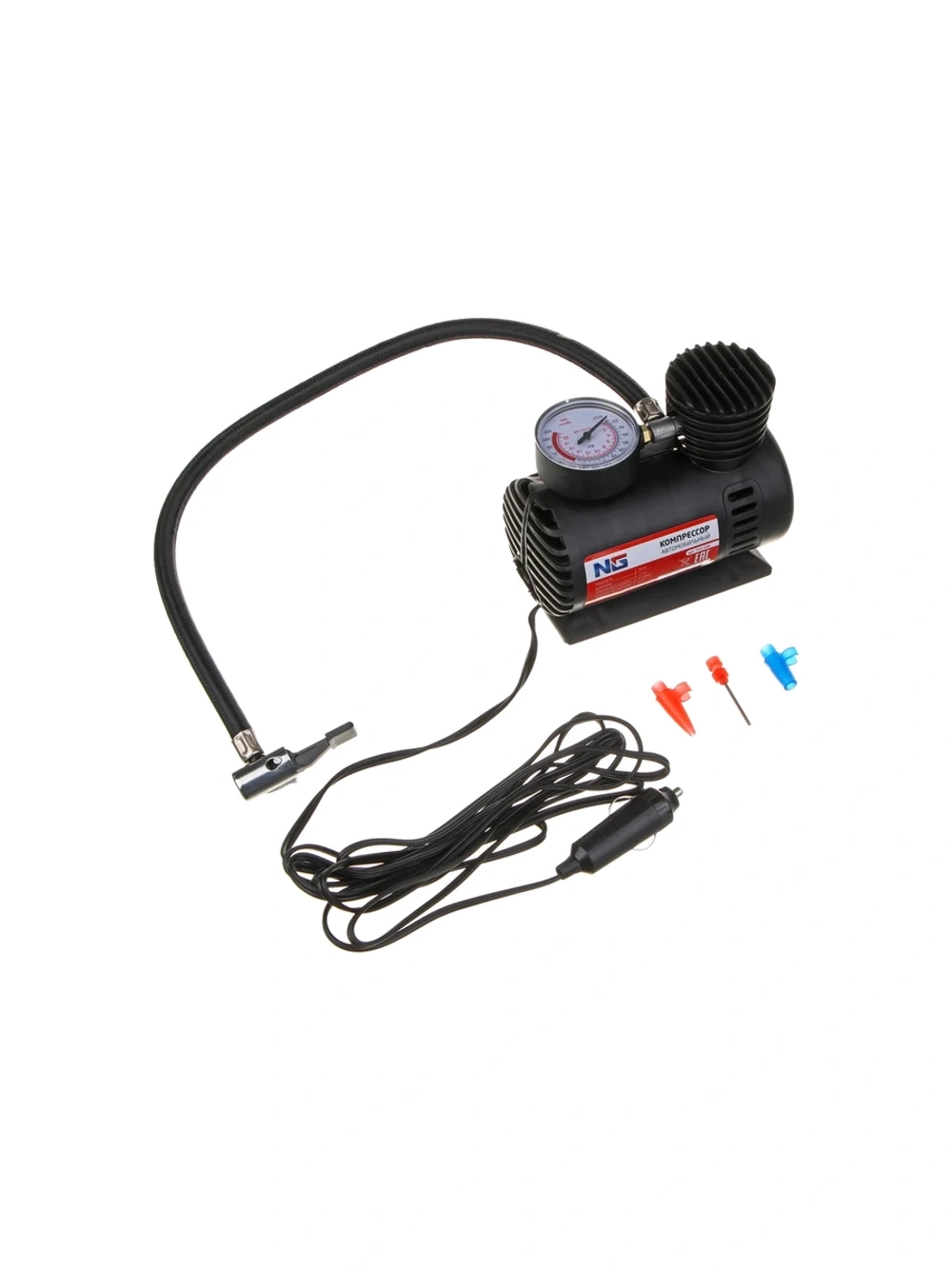 Компрессор автомобильный РОКОТ NEW GALAXY Цилиндр, 60Вт, 12л/мин, переходники 713-100