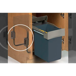 Ведро для мусора (21л) выдвижное, пластик светло-серый + серый кварц