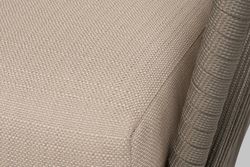 "Форли" диван 2-местный плетеный из роупа, каркас алюминий светло-серый (RAL7035) муар, роуп серо-коричневый 23мм, ткань Mossle бежевая
