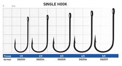 Крючок Single Hook ZUB 604 # 2/0 (упак. 5 шт)