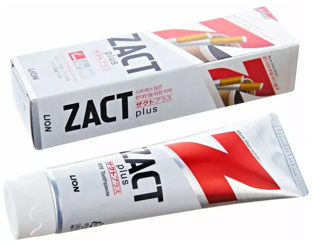 LION Зубная паста отбеливающая от налета кофе и табака LION "ZACT", 150 гр