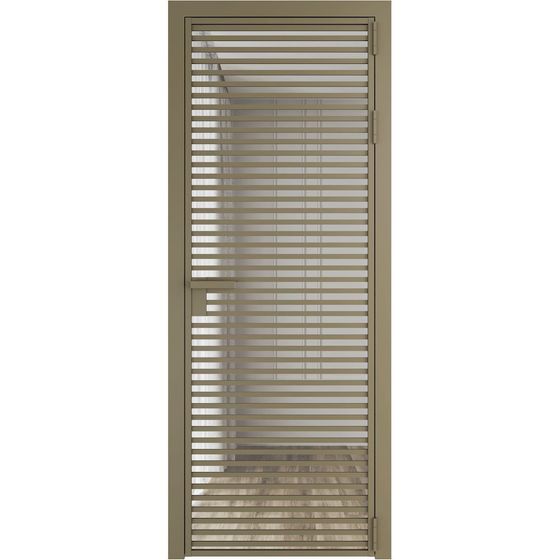 Алюминиевая дверь 12AG шампань остеклённая