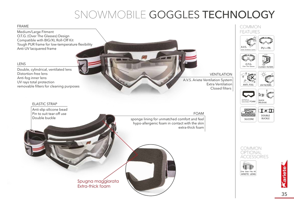 Очки ARIETE Riding Crows Basic Snowmobile