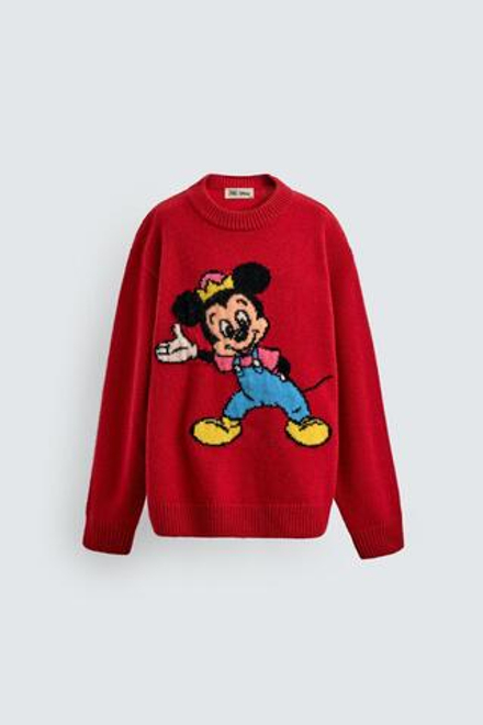 ZARA X DISNEY ШЕРСТЯНОЙ ДЖЕМПЕР MONTY, КРАСНЫЙ