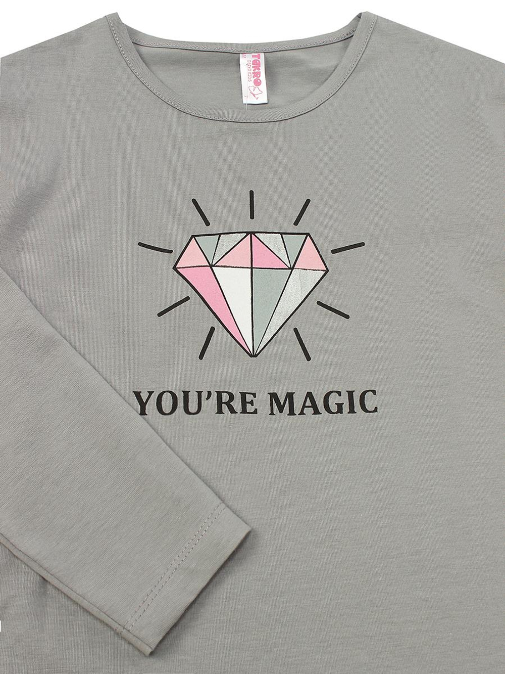 Лонгслив для девочек р-р 140 т.серый (Такро) M0874KL-7/10