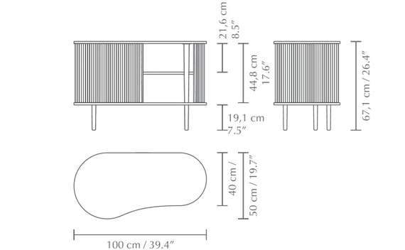 Тумба Umage Audacious, 100х50х67 см, темный дуб, розовый