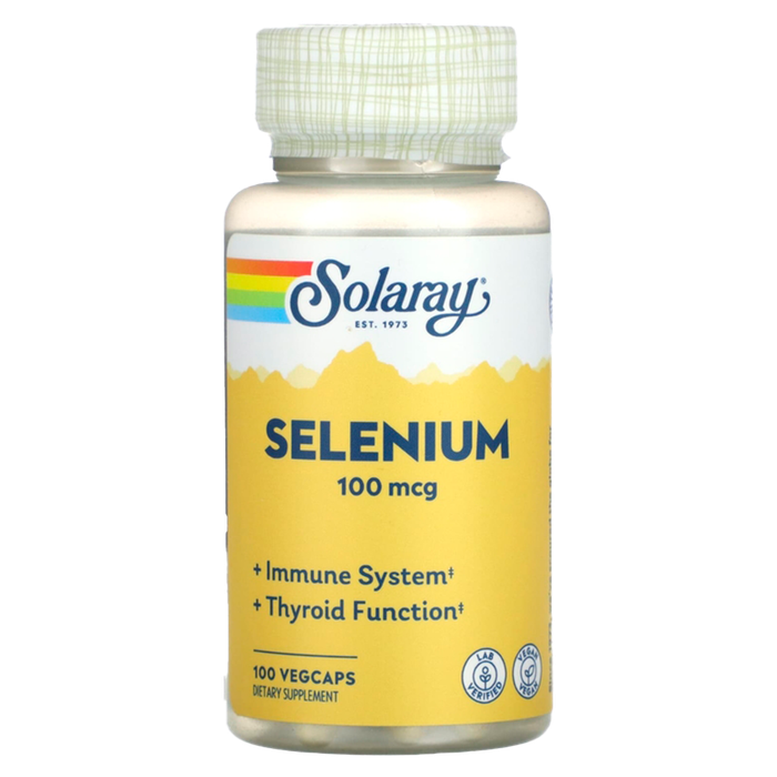 Селен, Selenium 100 mcg, Solaray, 100 вегетарианских капсул