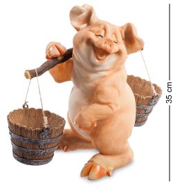 Sealmark GG-4703-LB Фигура-кашпо «Хрюшкин с коромыслом»