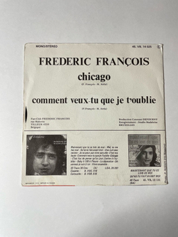 Винтажная виниловая пластинка LP Frederic Francois Chicago / Comment Veux tu Que Je Toublie (France 1975) 7 дюймов