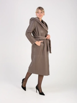 Дубленка зимняя шуба натуральная с капюшоном двухсторонняя