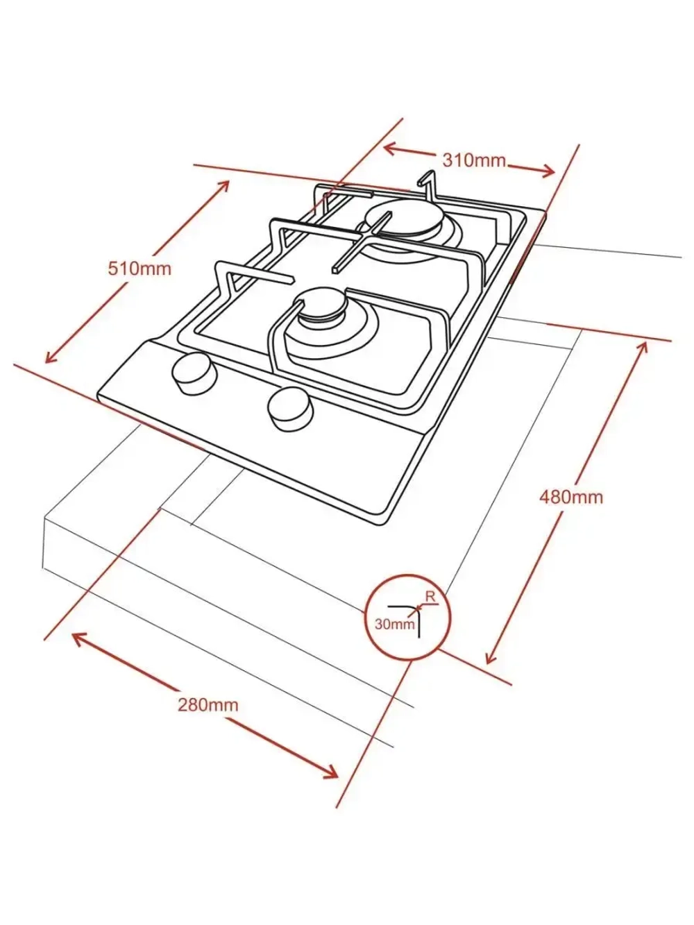 Варочная панель HCG-217 Ginzzu с эл.поджигом и газконтролем