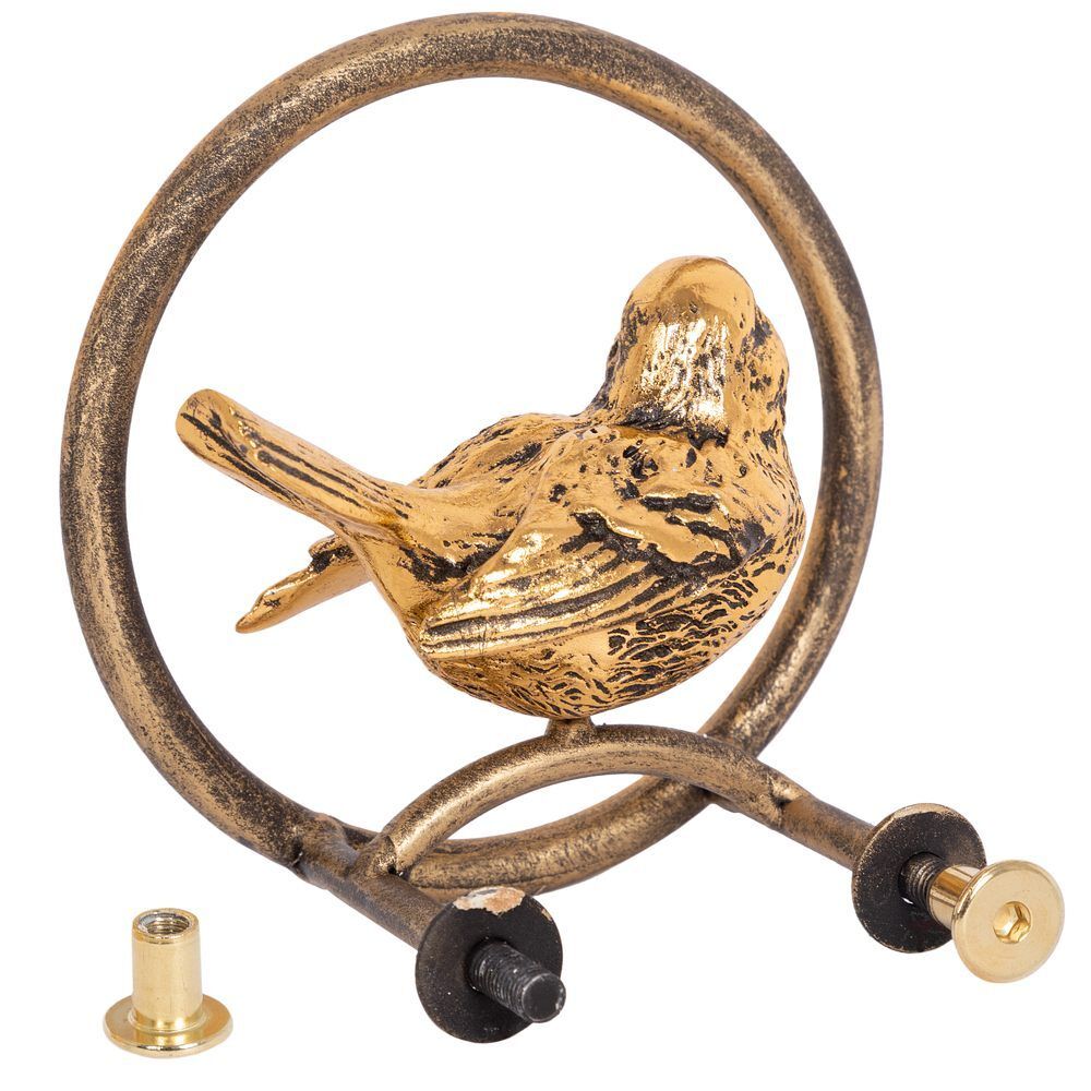 Ручка скоба мебельная Птичка Терра круглая левая Бронза