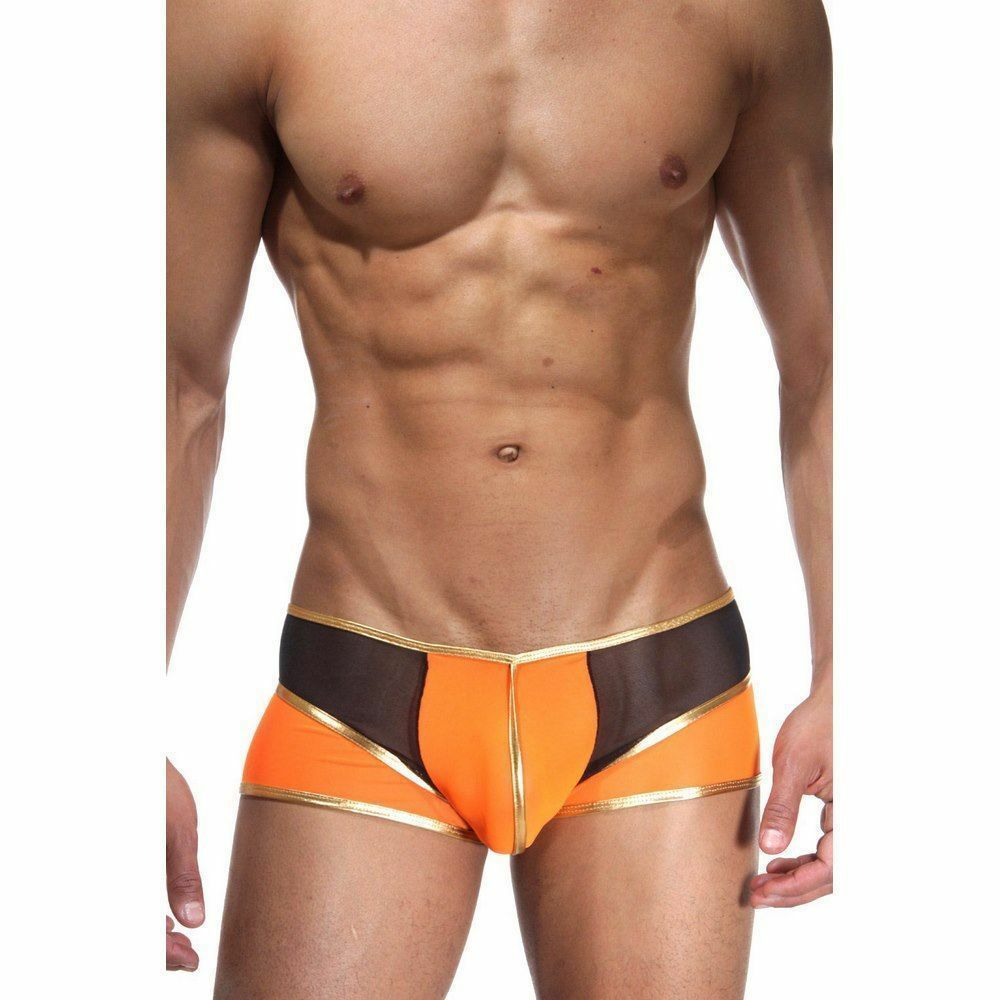 Мужские трусы хипсы оранжево-черные Cosmos Colors  L30OBG