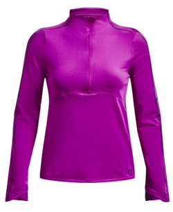 Женская теннисная футболка   Under Armour Train Cold Weather 1/2 Zip - strobe/tempered steel