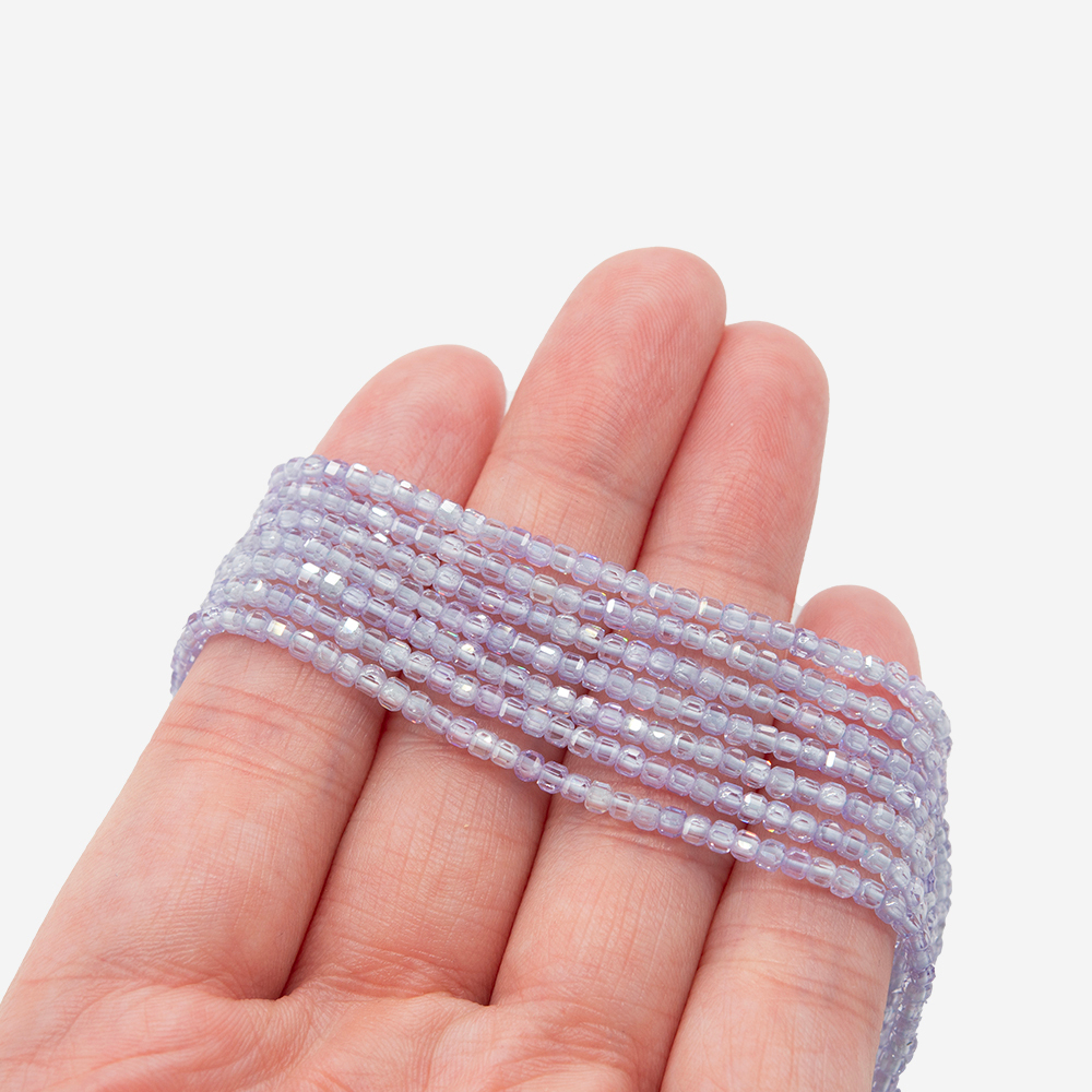 Фианиты, оттенок "Незабудка", 2,3мм, кубик, микроогранка