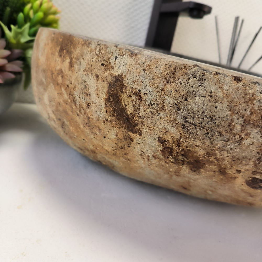 Раковина из речного камня RS-64112 (45*36*15) 0122