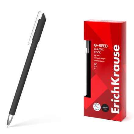 Ручка гелевая EK G-Reed Stick Classic черная, 0,38мм